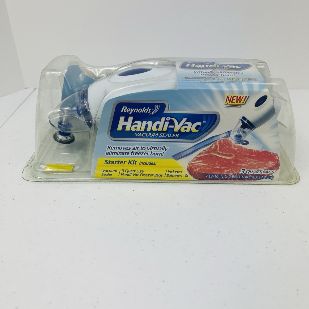Reynolds Handi Vac Starter Kit Vacuum Food Sealer Freezer Burn Bags Saver New